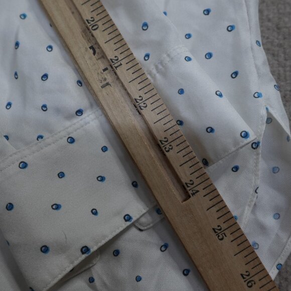 Theory Womens Shirt Medium Ivory Polka Dot Silk - Picture 13 of 14